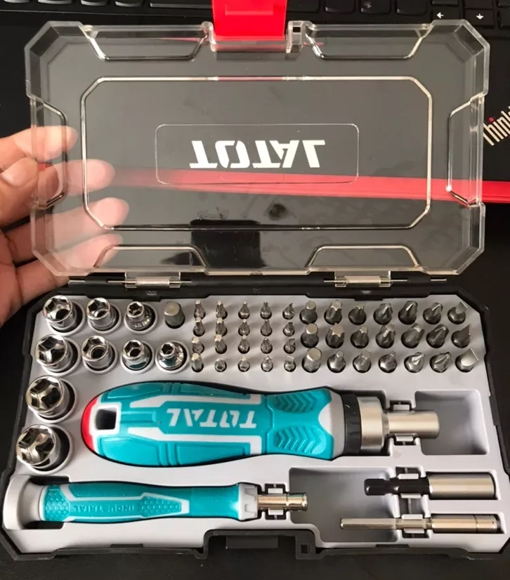 Bộ Tua vít 55 chi tiết TOTAL - Thước kéo Kapusi- 16 dụng cụ thiết yếu nhất dành cho thợ điện