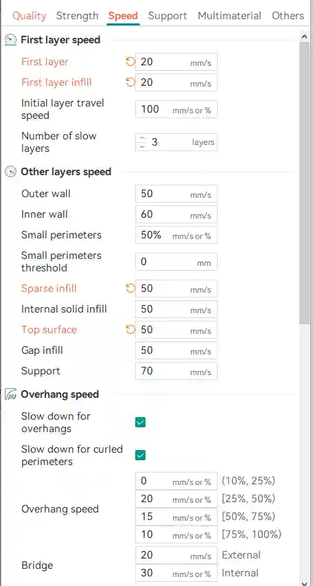 In 3D cho người mới bắt đầu - Tự in được 3D Cấu hình tốc độ trong phần mềm Orca Slicer