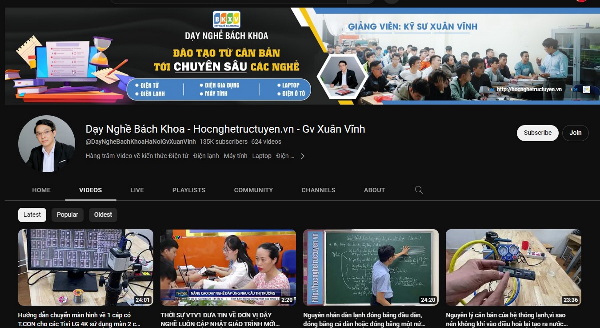 Các kênh Youtube học điện tử - Dạy Nghề Bách Khoa - Thầy Xuân Vĩnh