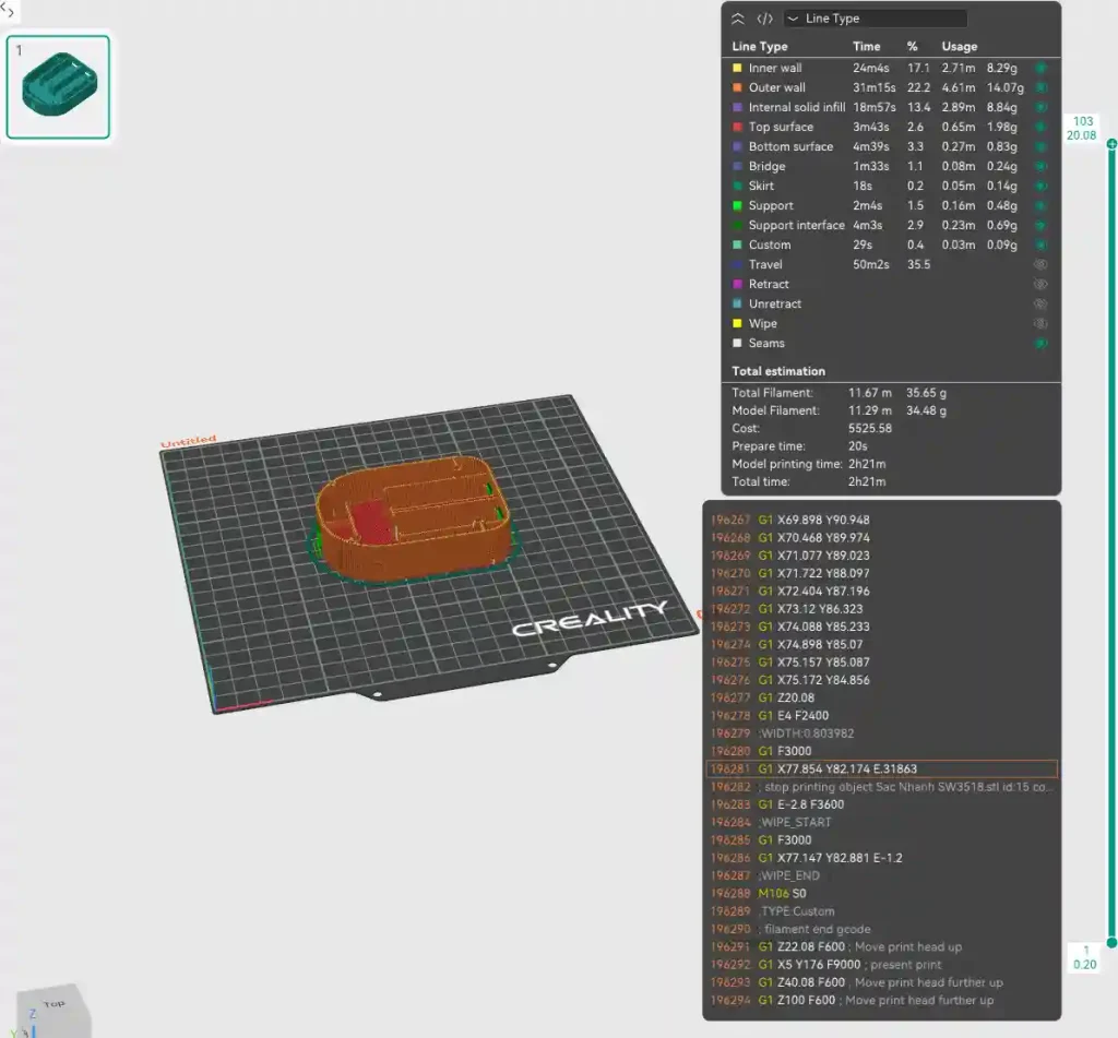 In 3D cho người mới bắt đầu - Tự in được 3D Mẫu in đã Slice trong phần mềm Orca Slicer
