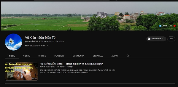 Các kênh Youtube học điện tử - Vũ Kiên -Sửa chữa điện tử