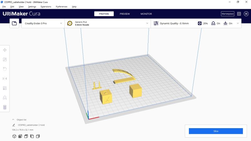 Giao diện phần mềm Ultimaker Cura