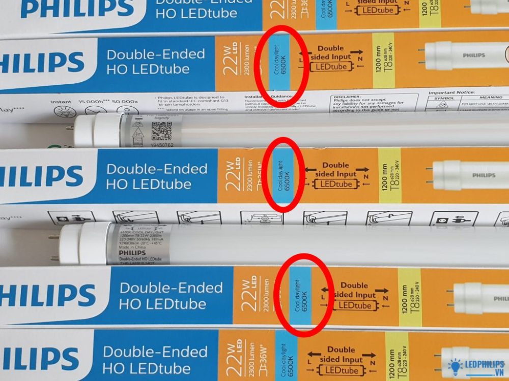 Bóng đèn tuýp của Philips có nhiệt màu 6500k