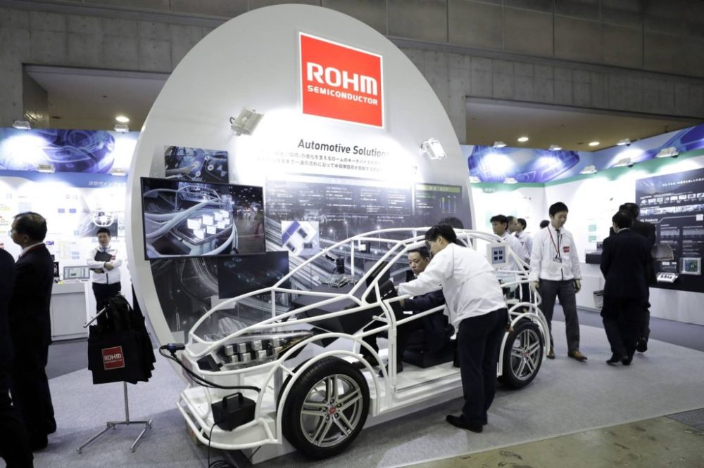 Quầy trưng bày tại triển lãm vệ công nghệ ô tô - Ảnh- japantimes.co.jp