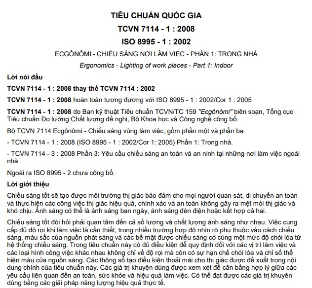 TCVN 7114 - 1 - 2008 - ISO 8995 - 1 -2002