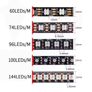 LED dây aRGB với IC ws2812b-chống nước có các mật độ khác nhau