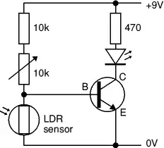 Dùng transistor như công tắc kết hợp cảm biến ánh sáng