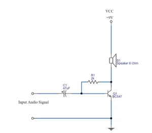 Mạch khuếch đại âm thanh kênh đơn dùng Transistor BC547